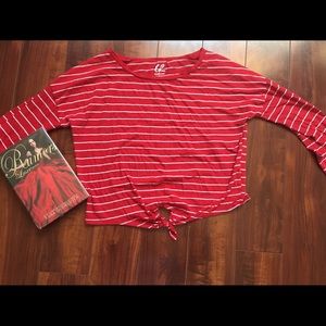Bright Red Striped Charlotte Russe top.